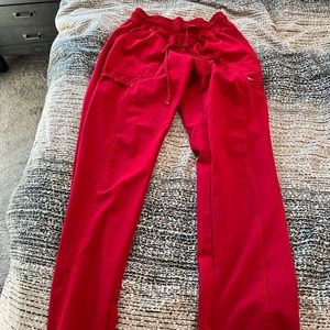 Size small red scrub bottoms.